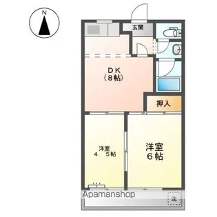 サンハイツNAWA A・B【1階】の間取り
