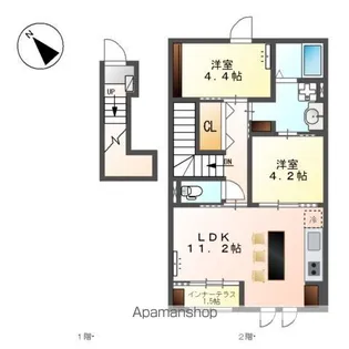 仮)弥富市鯏浦町上本田アパート【2階】の間取り
