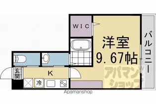 フラッティ三軒町【205号室】の間取り