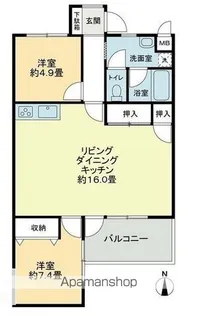 エクセルハイツ松原【4階】の間取り