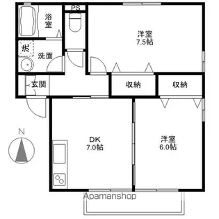 カーサ・リリー B【2階】の間取り