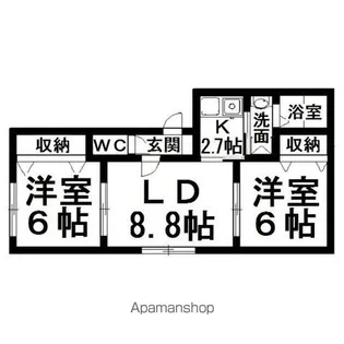 リバティ美芳【104号室】の間取り