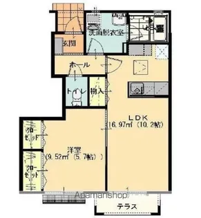 ヴィラ・イシハラ Ⅱ【102号室】の間取り