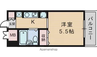 オーティーハイツ上新庄【202号室】の間取り