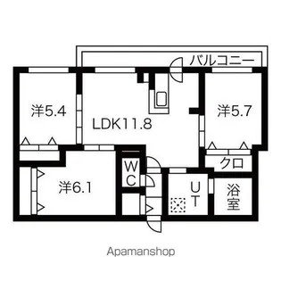 ZABO HILLS HONCHO【4階】の間取り