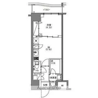 SーRESIDENCE新宿御苑【6階】の間取り