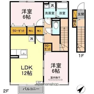 チェリーコート Ⅰ【2階】の間取り
