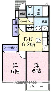 カルム.カーサB【1階】の間取り