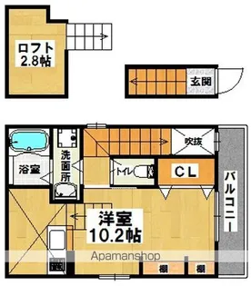 あんしん鶴田町08−1004【201号室】の間取り