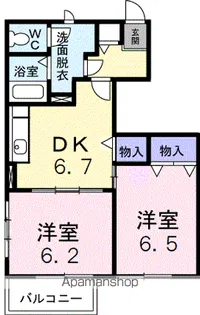 エスポワールB【1階】の間取り