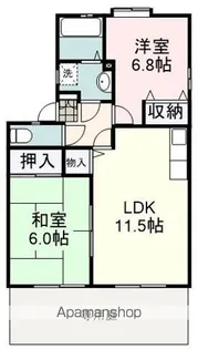 メゾン.ド.ブランB棟【1階】の間取り