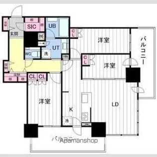 ザ・札幌タワーズ イーストタワー 2505号室【25階】の間取り