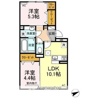 Girasole(ジラソーレ) 【102号室】の間取り