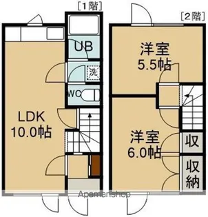 ルックスヒルズ富岡【1階】の間取り