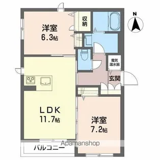 プロヌーブ不来方Ⅱ【1階】の間取り