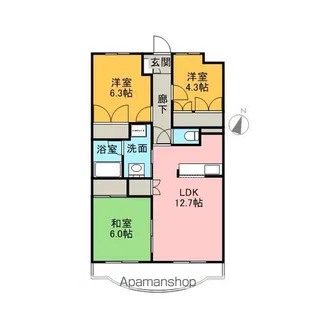 サン・フレア・ベル貫井【2階】の間取り