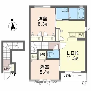 シャーメゾン ルフレ(BELS認証)【2階】の間取り