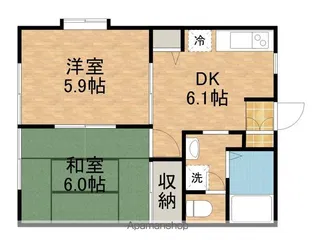ラレス横山Ⅲ【1階】の間取り