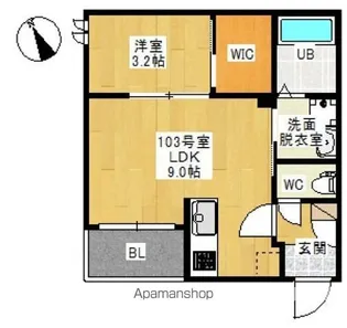 REGALEST 千田町【103号室号室】の間取り
