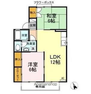 リビエラ南A棟【1階】の間取り