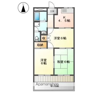 グリーンハイツ(A棟・B棟)【1階】の間取り