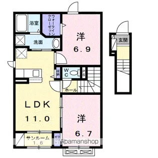 プロムナード 公文名A【2階】の間取り