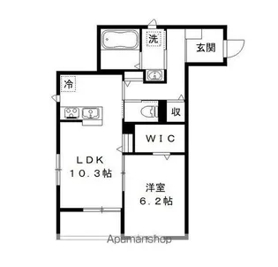 サニーハイツ オリーブの森【306号室号室】の間取り