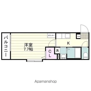 CUORE【103号室】の間取り