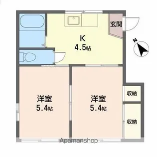 タウニィ奈佳【1階】の間取り