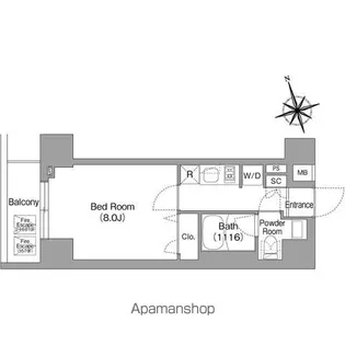 コンフォリア・リヴ八丁堀【5階】の間取り