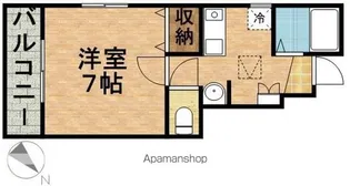 ボヌールシャンブル【101号室】の間取り