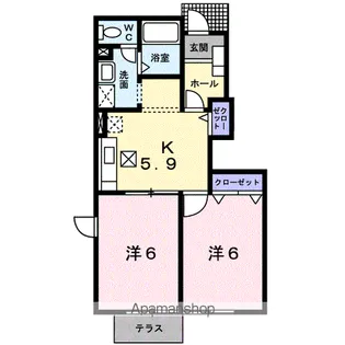 メゾン・パルテーノ C棟【1階】の間取り