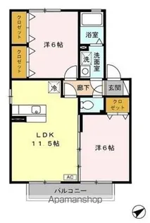 セジュールくりⅡ【2階】の間取り
