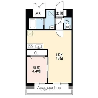 スカイオン本町【9階】の間取り