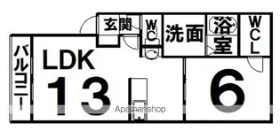 ESTEANA(エスティーナ)【1-A号室】の間取り
