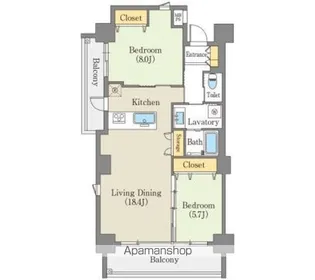 愛知県名古屋市東区白壁2丁目【マンション】の間取り
