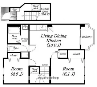 瀬田北壱番館【202号室】の間取り