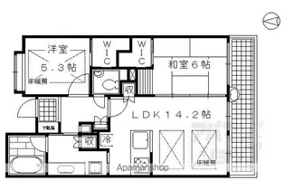 グランブルー御池高倉【4階号室】の間取り