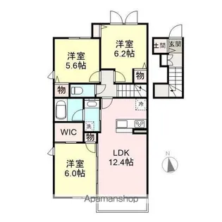 ラピス西中央Ⅰ【2階】の間取り