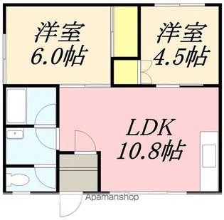 ハウザー美原【1F左号室】の間取り