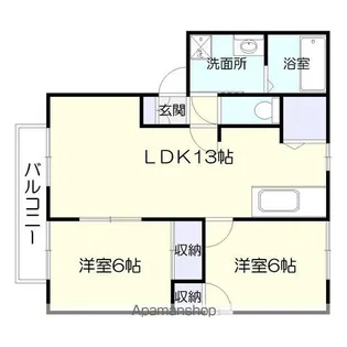 チェリーハイツTWO A棟【1階】の間取り