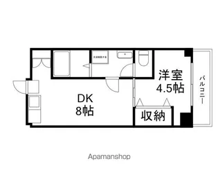 1DKの間取り画像