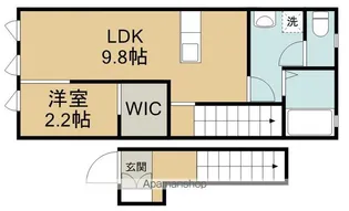 ガーネットコート中山吉成【202号室】の間取り