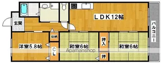 プロスベール北野田【3階】の間取り
