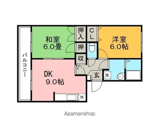 ハイカムール山本【1階】の間取り