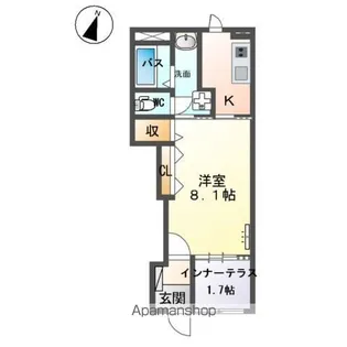 クレシア千草【1階】の間取り