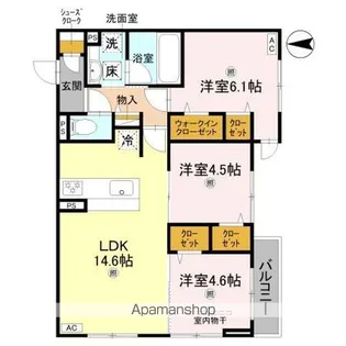 フォレストガーデン北花田【1階】の間取り