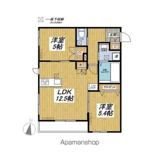 ル パン ブラン5【1階】の間取り