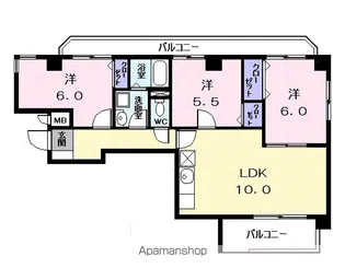 サンパレス【3階】の間取り