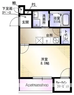 AKAHATA LA CITTA【202号室】の間取り